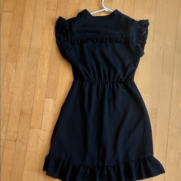 Women’s Black Ruffle-Trim Mini Dress - Picture 3 of 3